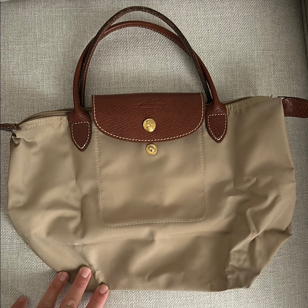Longchamp small beige L tote bag